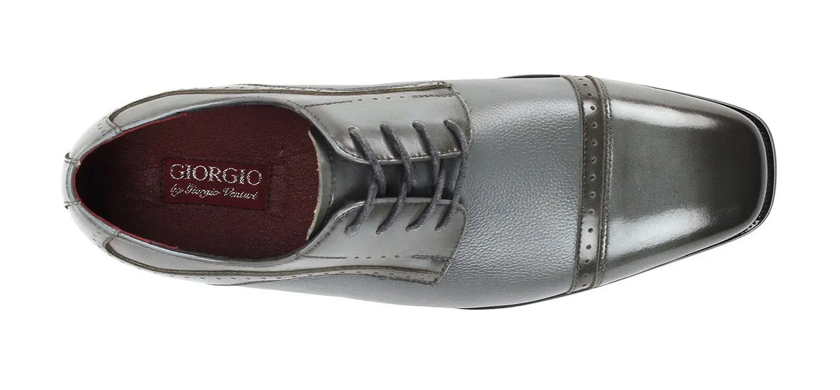 Giorgio 7076 Grey Genuine Leather Oxfords