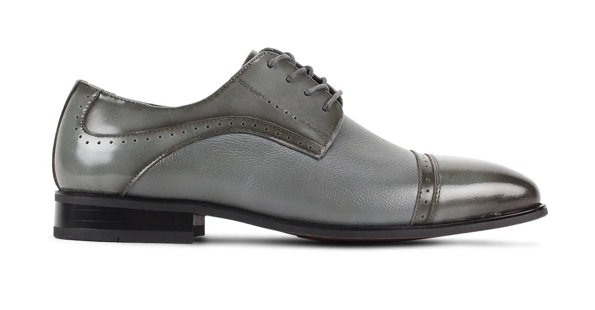 Giorgio 7076 Grey Genuine Leather Oxfords