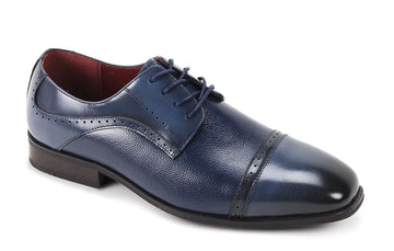 Giorgio 7076 Navy Genuine Leather Oxfords
