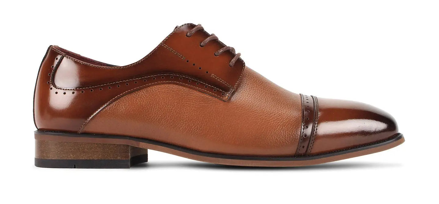 Giorgio 7076 Tan Genuine Leather Oxfords