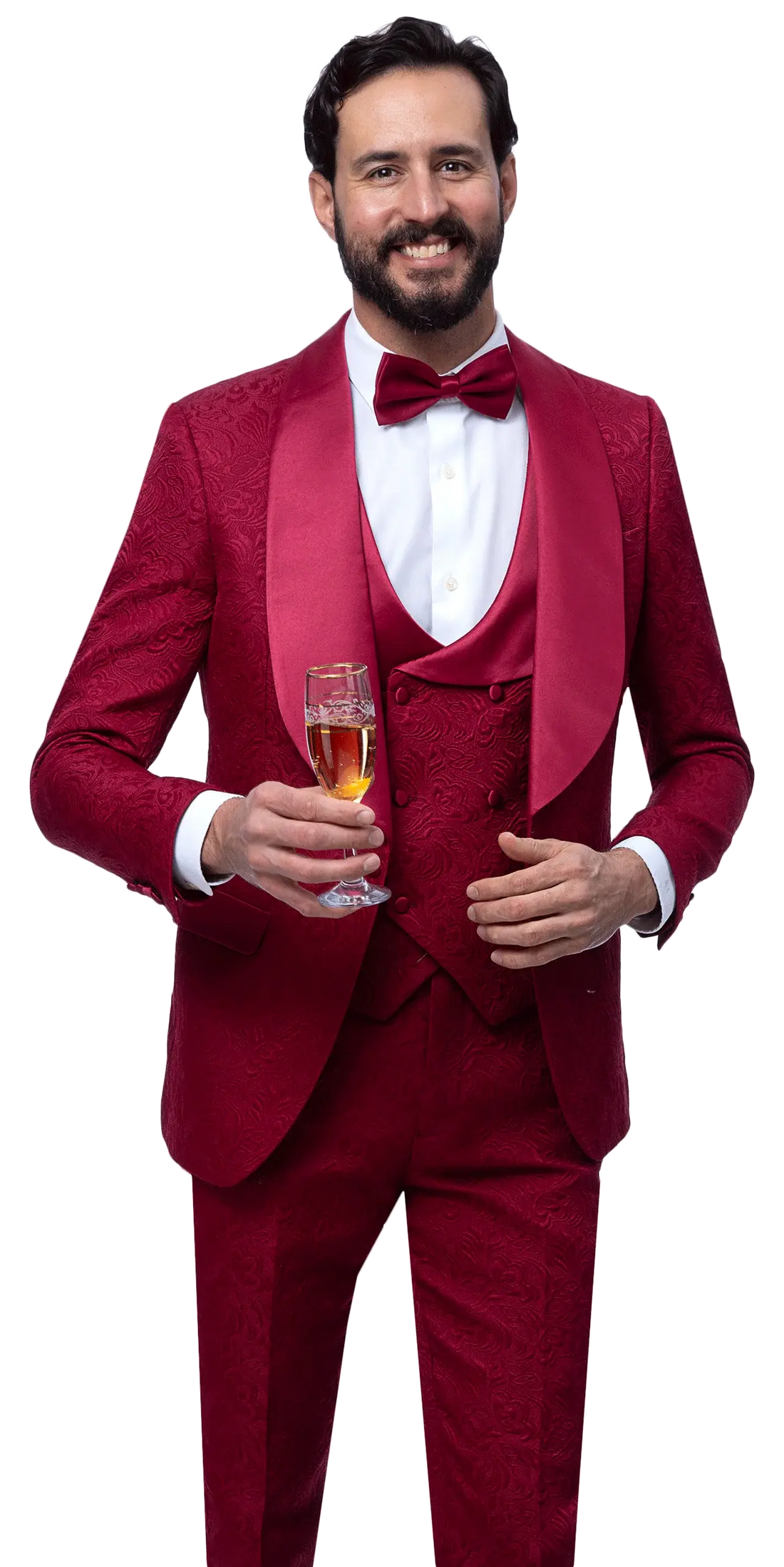 EJ Samuel JP138 Wine Fancy Vested Tuxedo