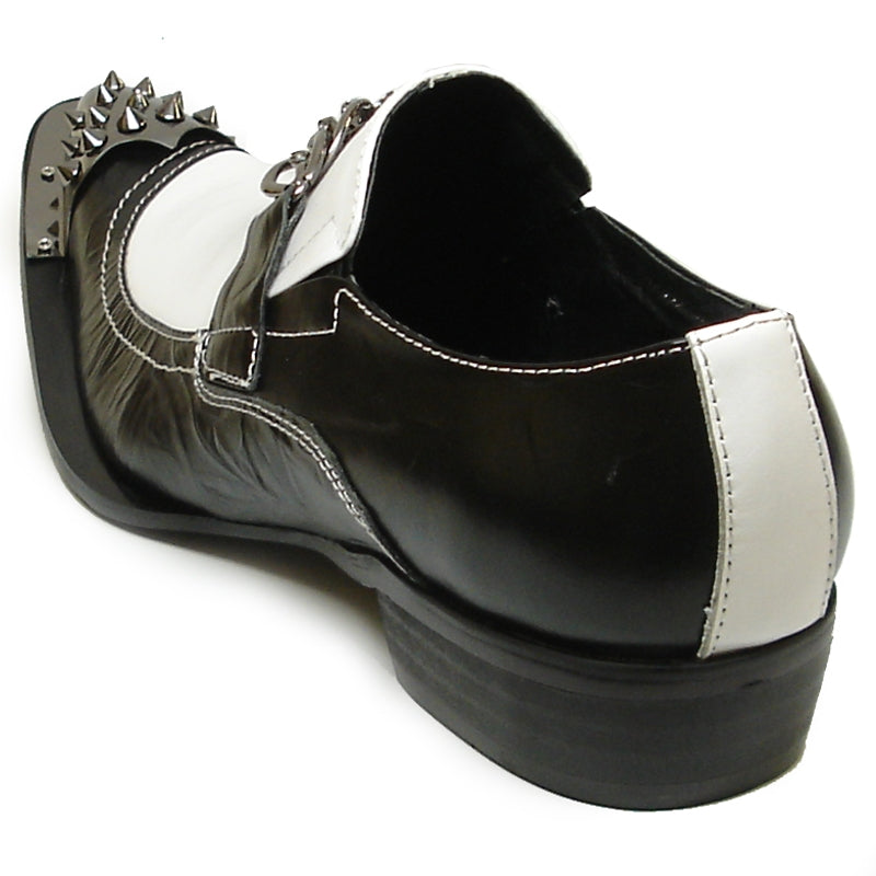 Fiesso FI-6827 Black White Loafers