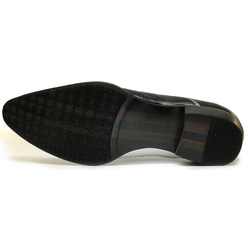 Fiesso FI-6827 Black White Loafers