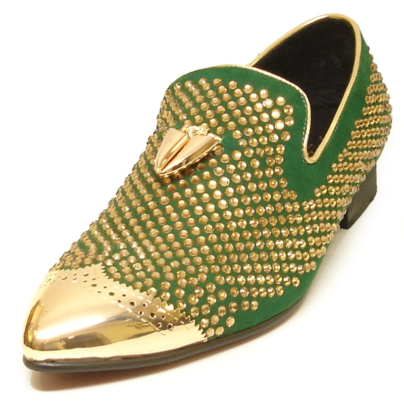 Fiesso FI-6968 Green Loafers