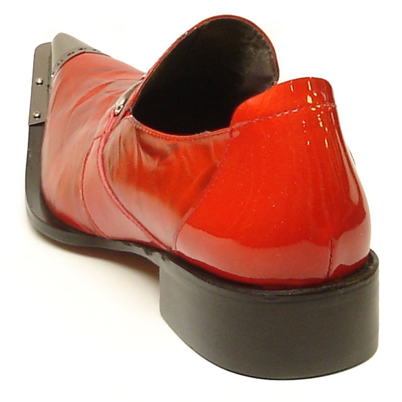 Fiesso FI-6989 Red Metal Tip Loafers