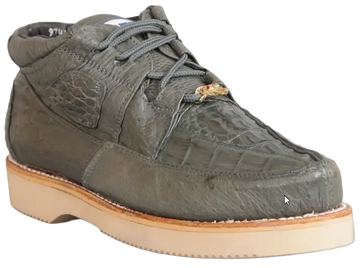Wild West 2ZA052809 Men's Gray Genuine Caiman Crocodile/Smooth Ostrich Sneakers