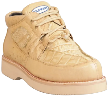 Wild West 2ZA052811 Men's Oryx Genuine Caiman Crocodile/Smooth Ostrich Sneakers
