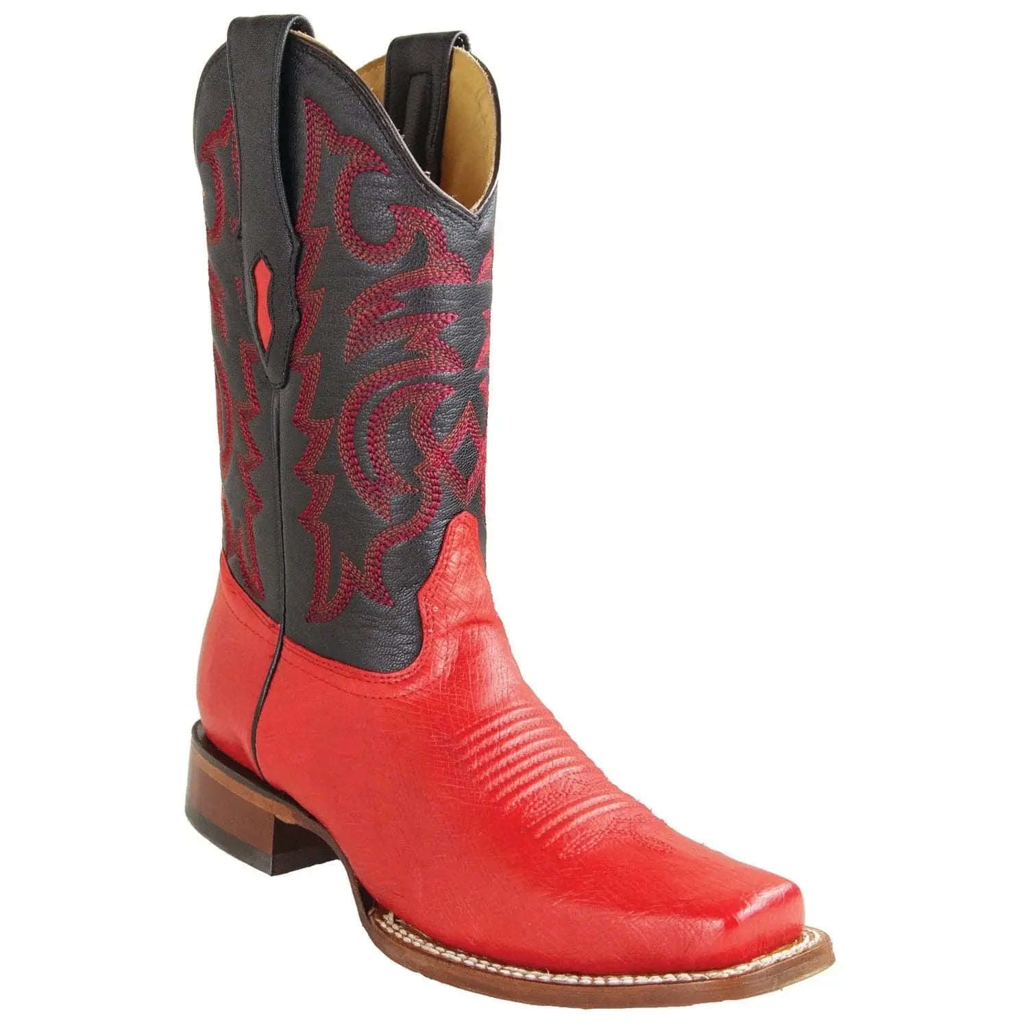 Los Altos 8129712 Men's Red Genuine Smooth Ostrich Rodeo Boots