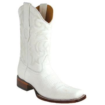 Los Altos 8129728 Men's White Genuine Smooth Ostrich Rodeo Boots