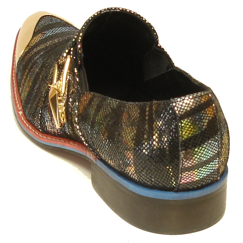 Fiesso FI-7001-2 Pink Gold Metal Tip Loafers