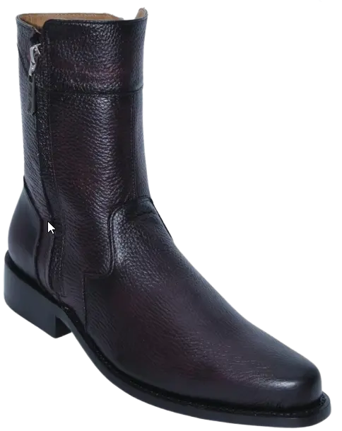 Wild West 278B28318 Women's Black Cherry Genuine Leather Low Shaft Round Toe Boots
