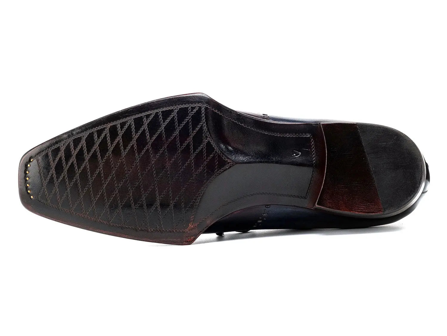 Paul Parkman Men's Bordeaux/Blue Goodyear Welted Wingtip Oxfords (ID#81BRL94) PAUL PARKMAN