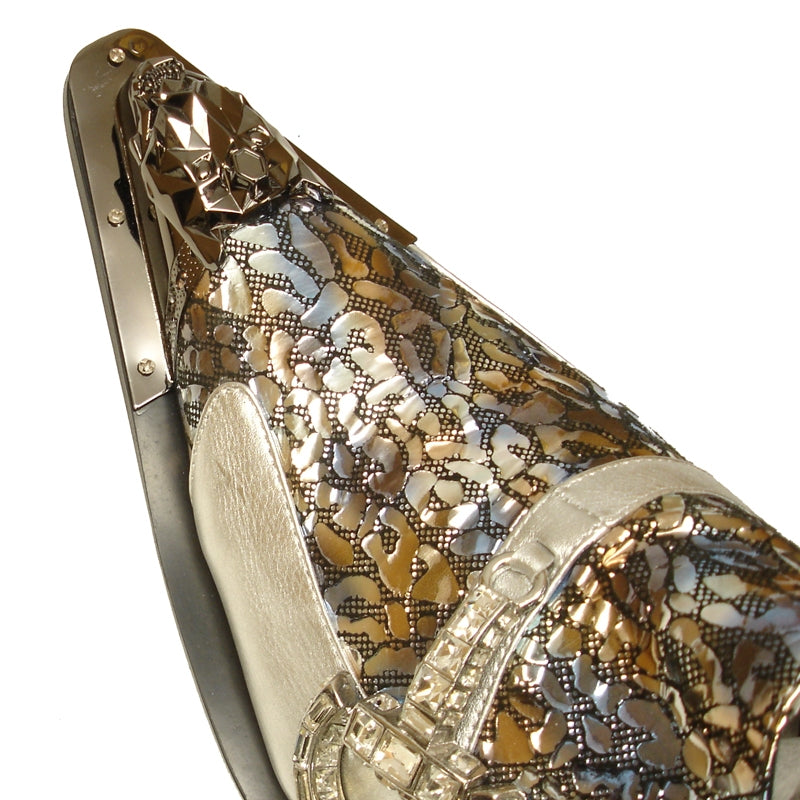 Fiesso FI-7013 Silver Loafers