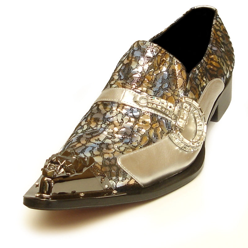 Fiesso FI-7013 Silver Loafers