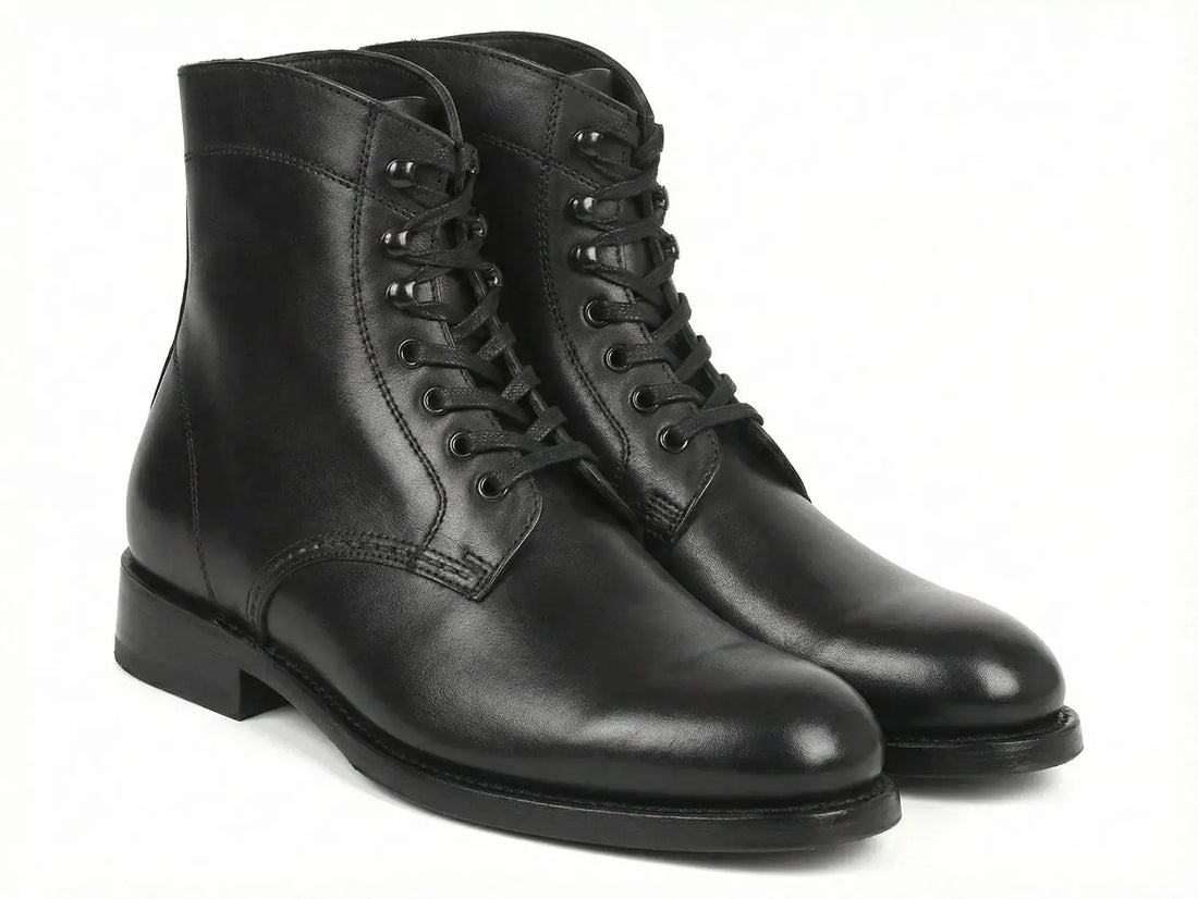 Paul Parkman Men's Black Leather Biker Boots (824BLK91) PAUL PARKMAN
