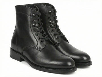 Paul Parkman Men's Black Leather Biker Boots (824BLK91) PAUL PARKMAN
