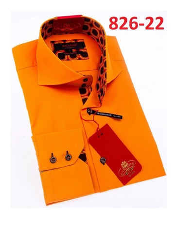 Axxess 826-22 Orange Cotton Casual Dress Shirt