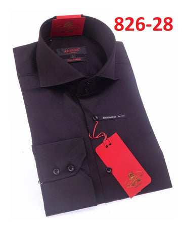 Axxess 826-28 Black Cotton Casual Dress Shirt