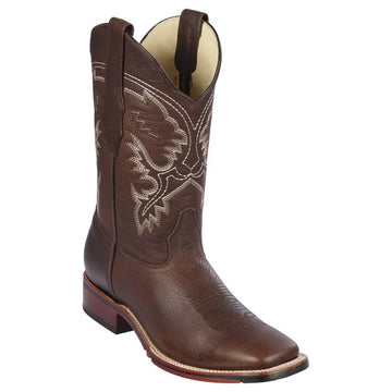 Los Altos 8269940 Men's Walnut Genuine Wide Square Toe Cowboy Boots