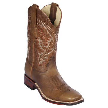 Los Altos 8269951 Men's Honey Genuine Wide Square Toe Cowboy Boots