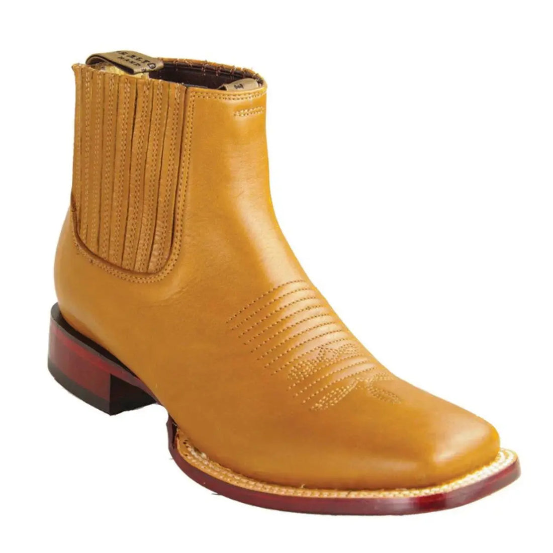 Los Altos 829BM2151 Men's Honey Genuine Leather Wide Square Toe Ankle Boots