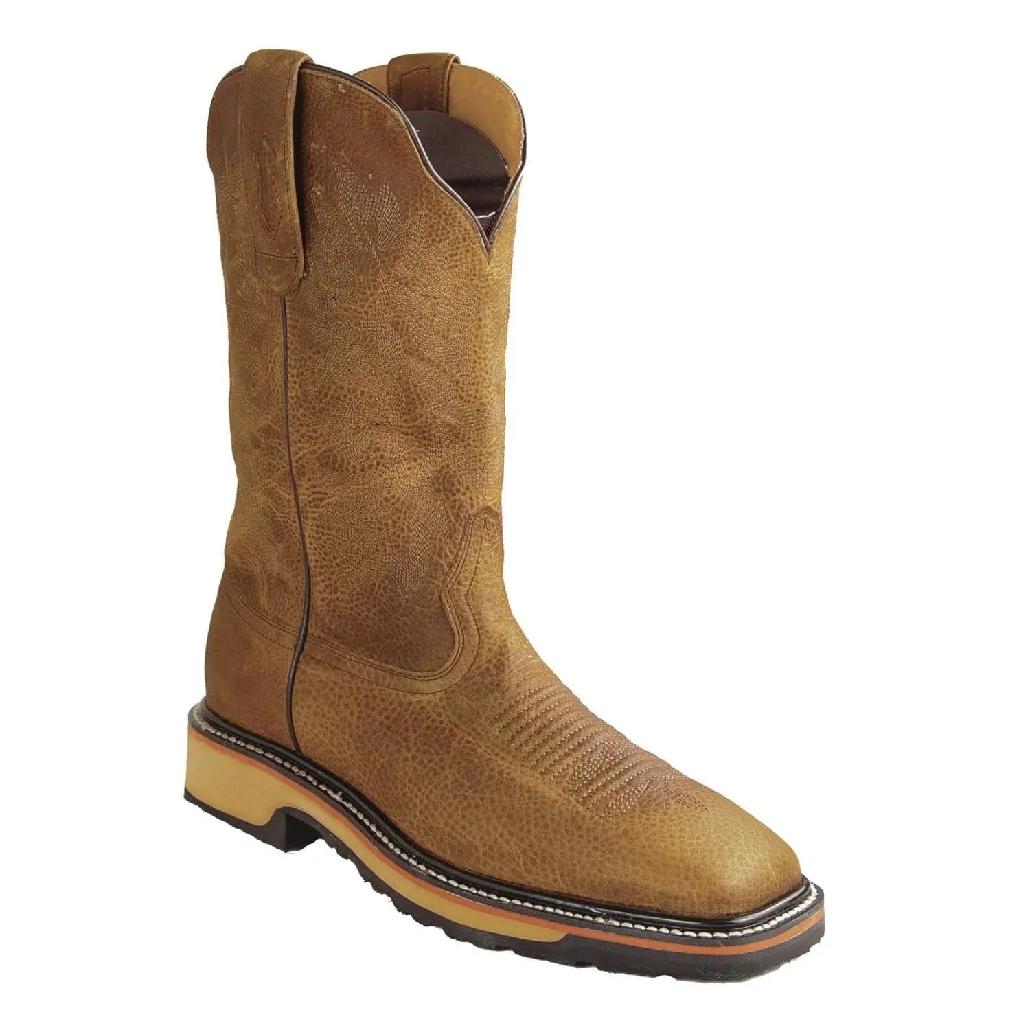 Los Altos 82W9951 Men's Honey Genuine Leather Wide Square Toe Cowboy Boots