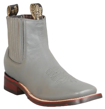 Wild West 2826BM8309 Women's Gray Genuine Leather Ranch Toe Short Boots
