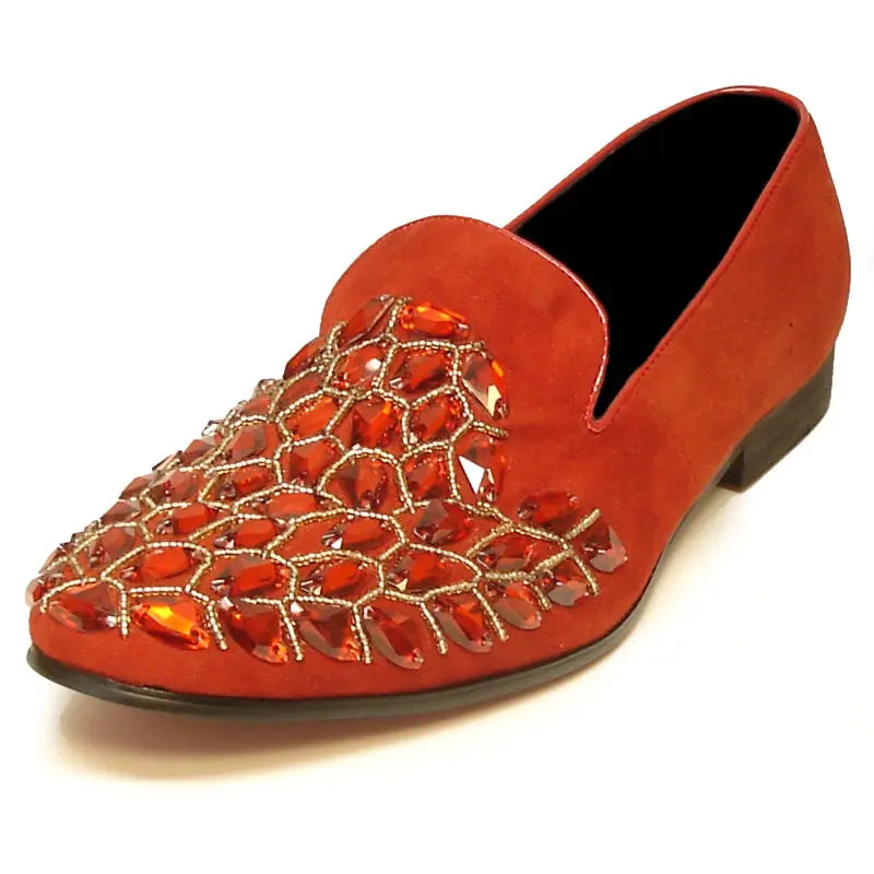 Fiesso FI-7023 Red Loafers