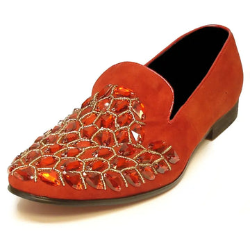 Fiesso FI-7023 Red Loafers