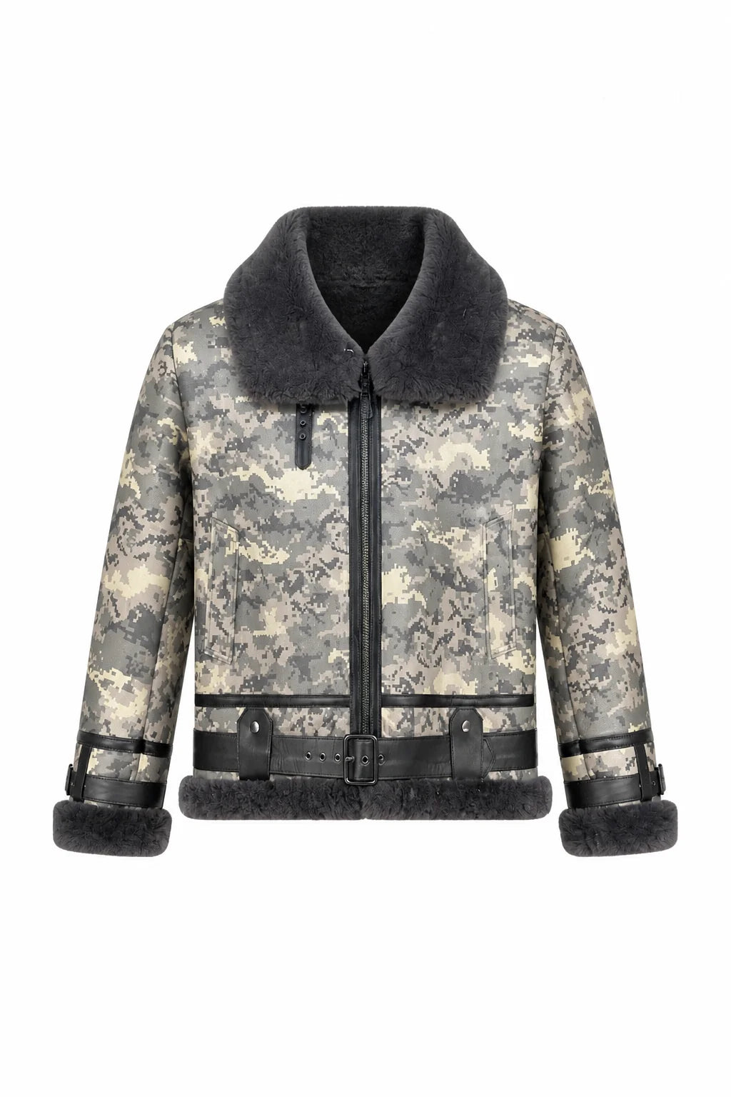 Jakewood 8404A Camouflage Genuine Sheepskin/Lambskin Leather Jacket