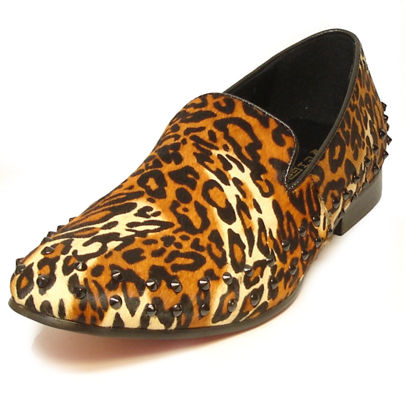 Fiesso FI-7037 Leopard Loafers