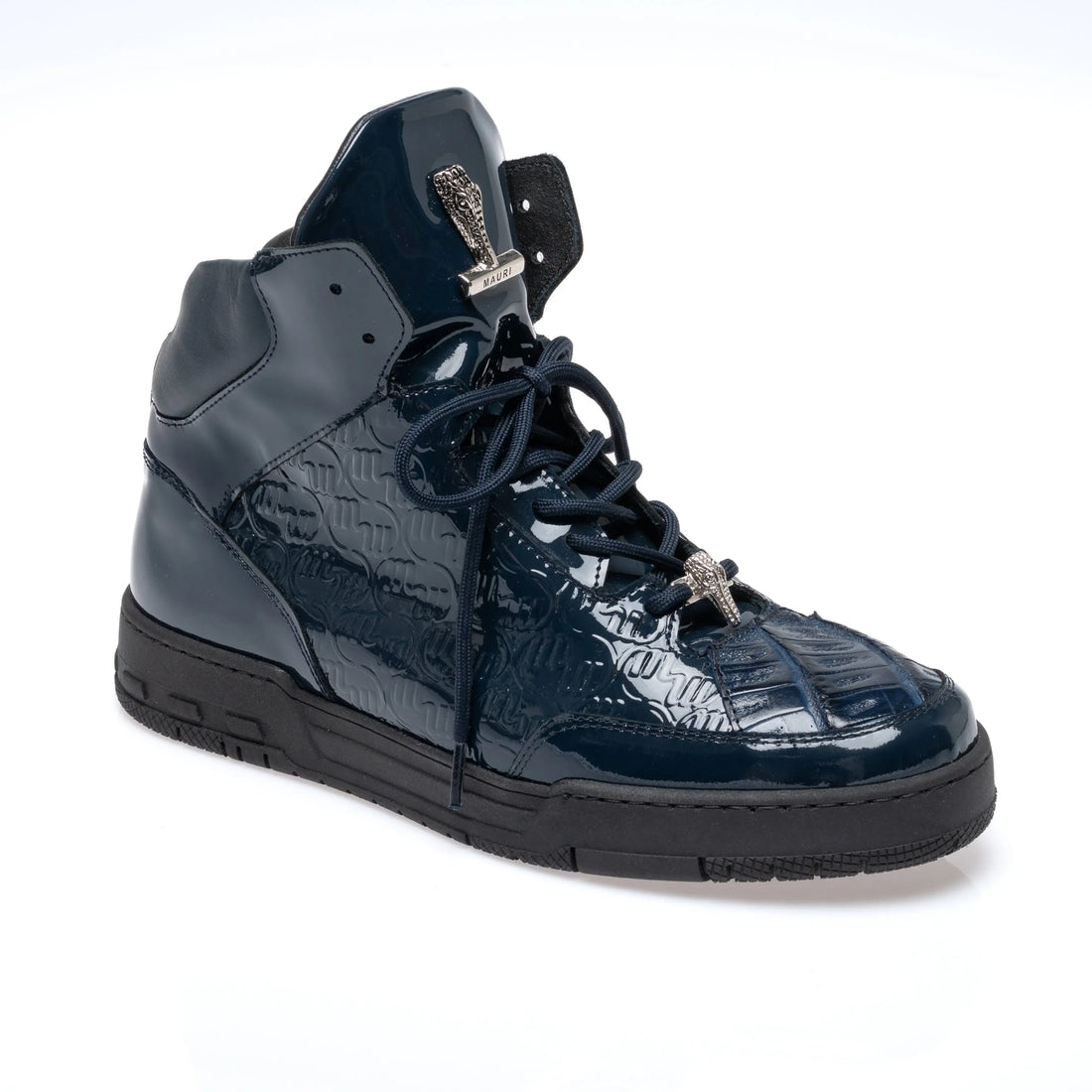 Mauri 8429 Wonder Blue Genuine Baby Crocodile/Nappa Embossed Sneakers