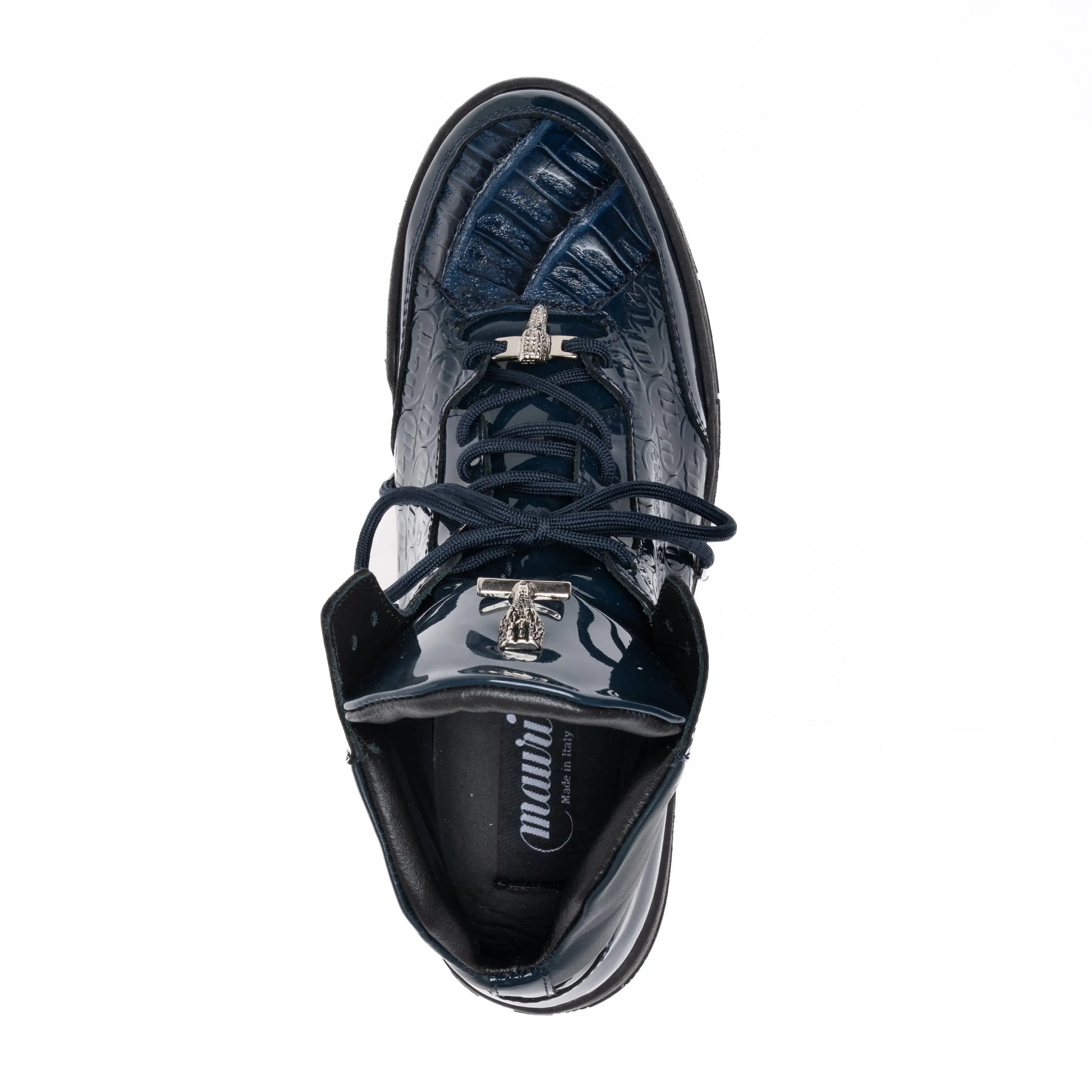 Mauri 8429 Wonder Blue Genuine Baby Crocodile/Nappa Embossed Sneakers