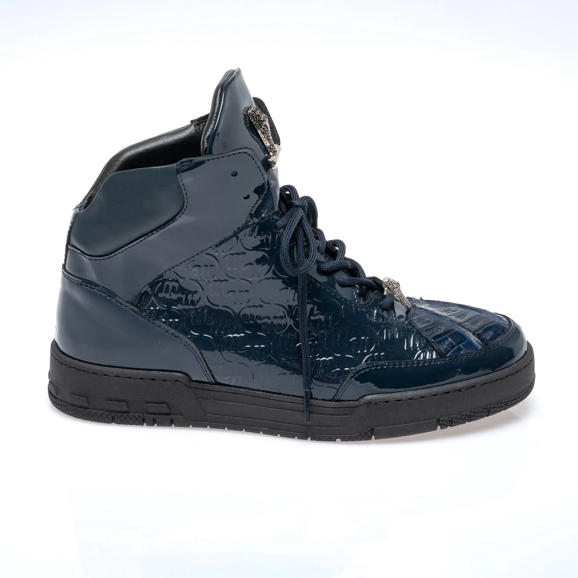 Mauri 8429 Wonder Blue Genuine Baby Crocodile/Nappa Embossed Sneakers