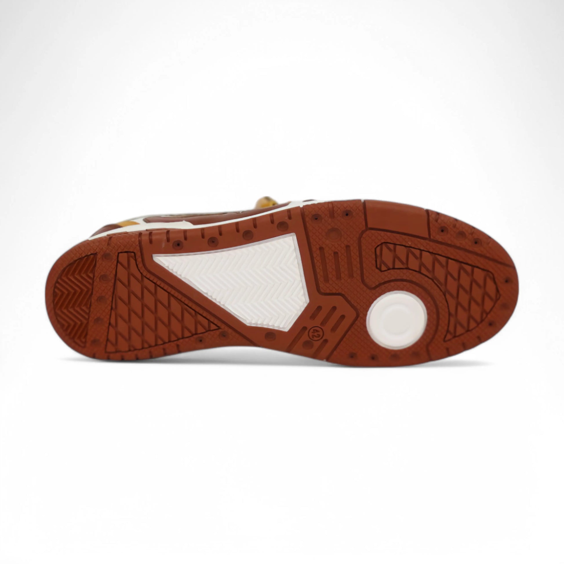 Mauri 8435 Gold/Toffee/White/Beige Genuine Baby Crocodile/Nappa/Double M Fabric Sneakers