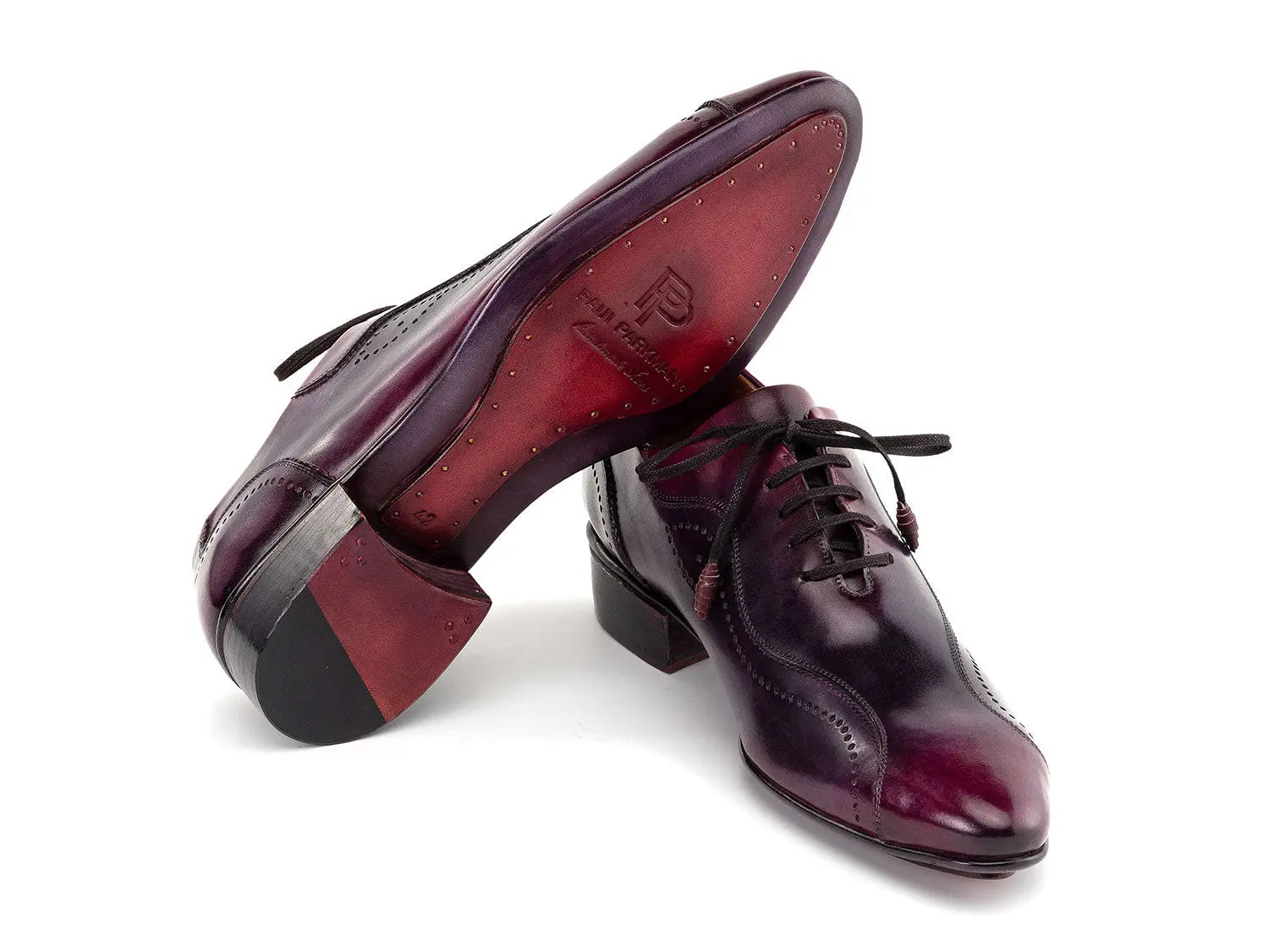 Paul Parkman Men's Purple Burnished Handmade Lace-Up Casual Shoes (ID#84654-PRP) PAUL PARKMAN