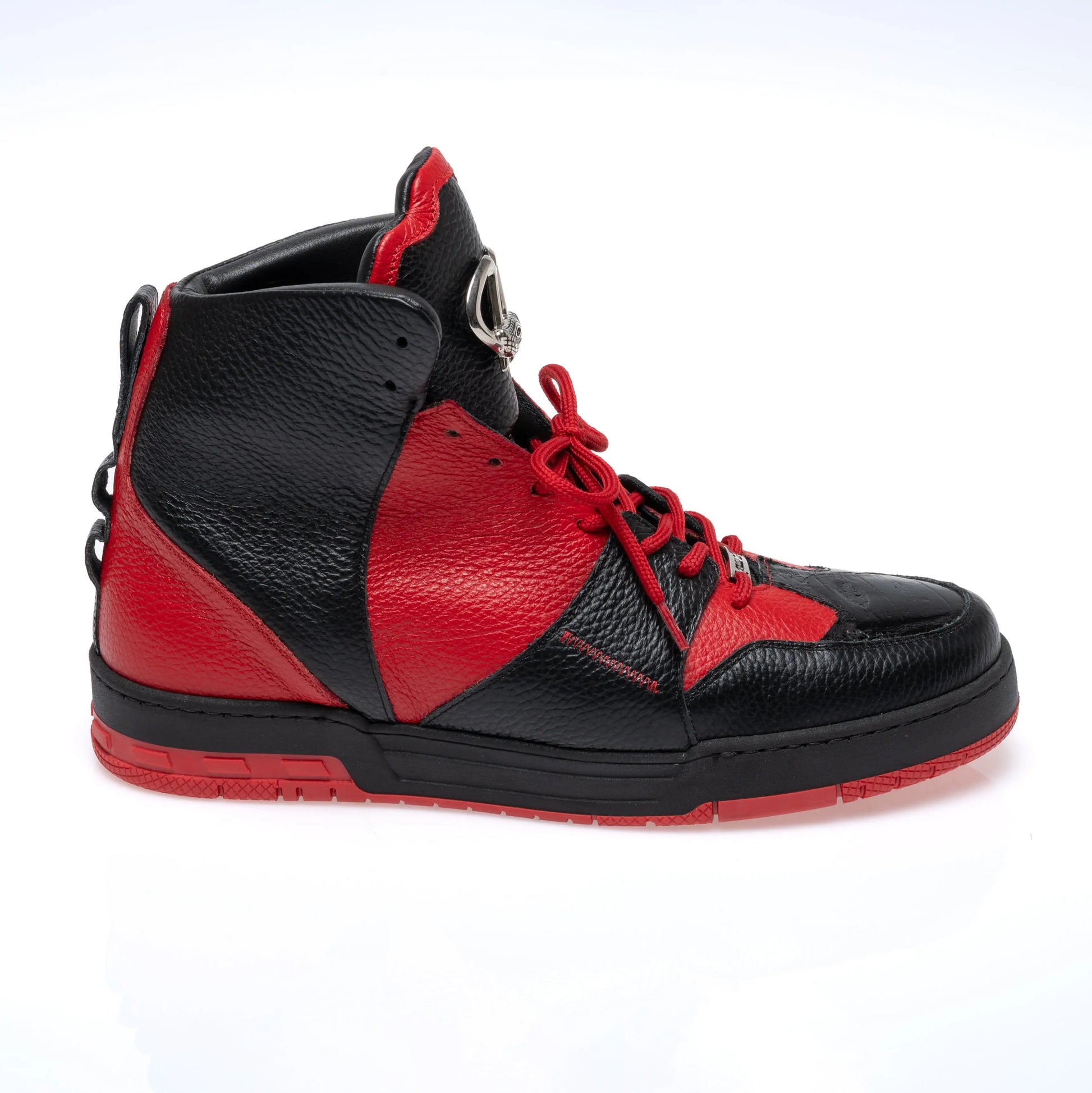 Mauri 8471/2 Black/Red Genuine Baby Crocodile/Time Sneakers
