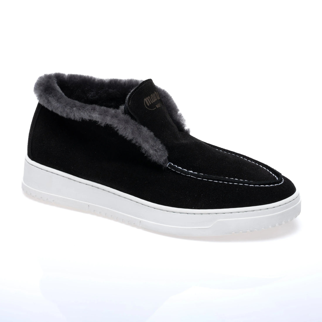Mauri 8475 Black/Grey Genuine Leather Suede/Shearling Sneakers