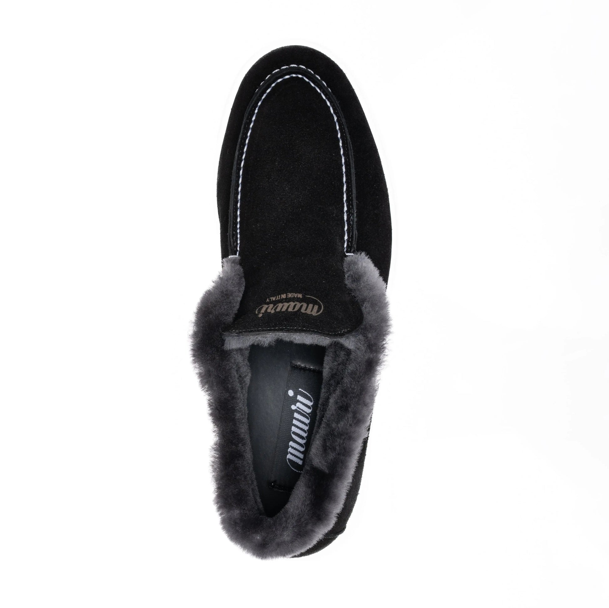 Mauri 8475 Black/Grey Genuine Leather Suede/Shearling Sneakers