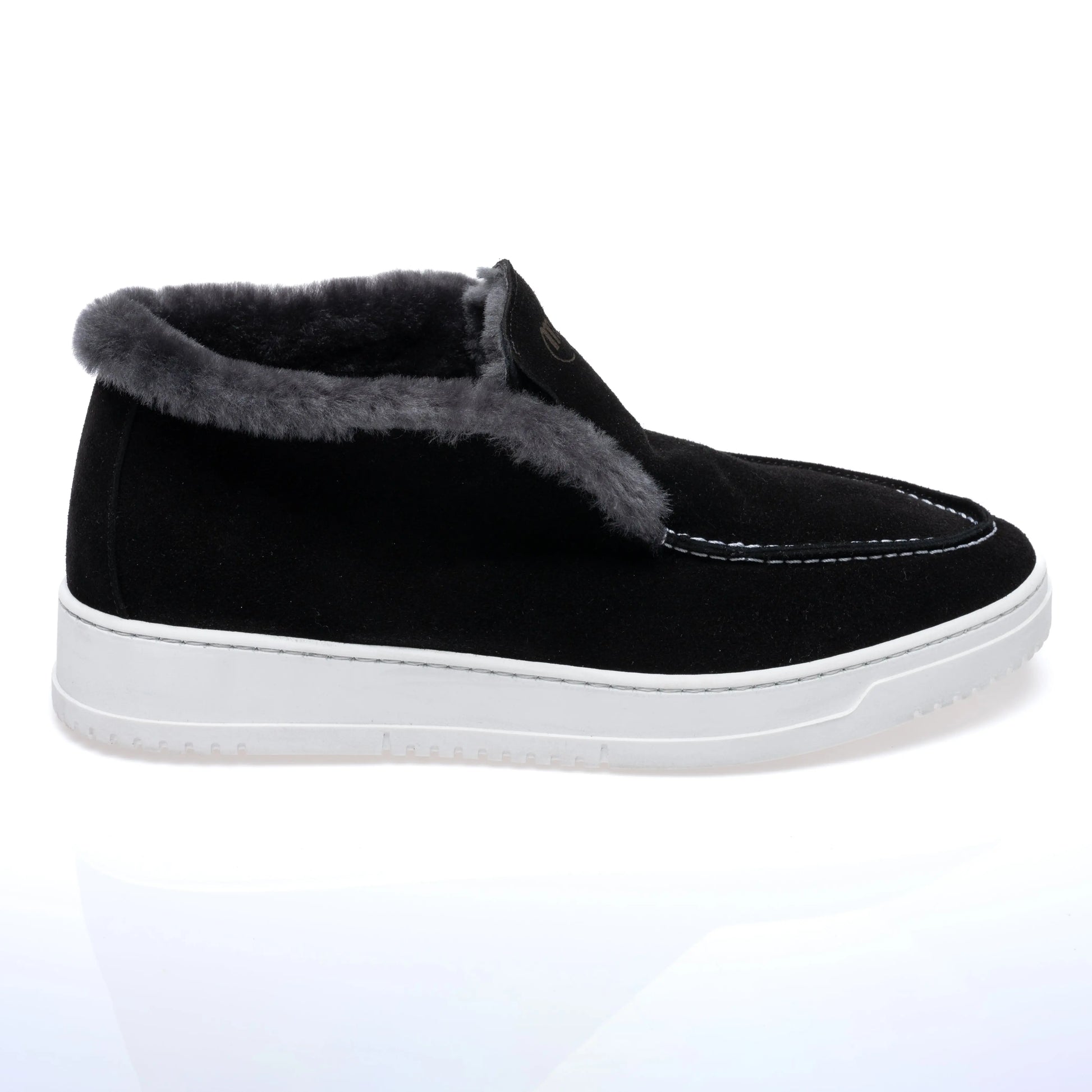 Mauri 8475 Black/Grey Genuine Leather Suede/Shearling Sneakers