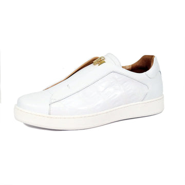 Mauri 8478/14 White Genuine Baby Crocodile/Nappa Sneakers