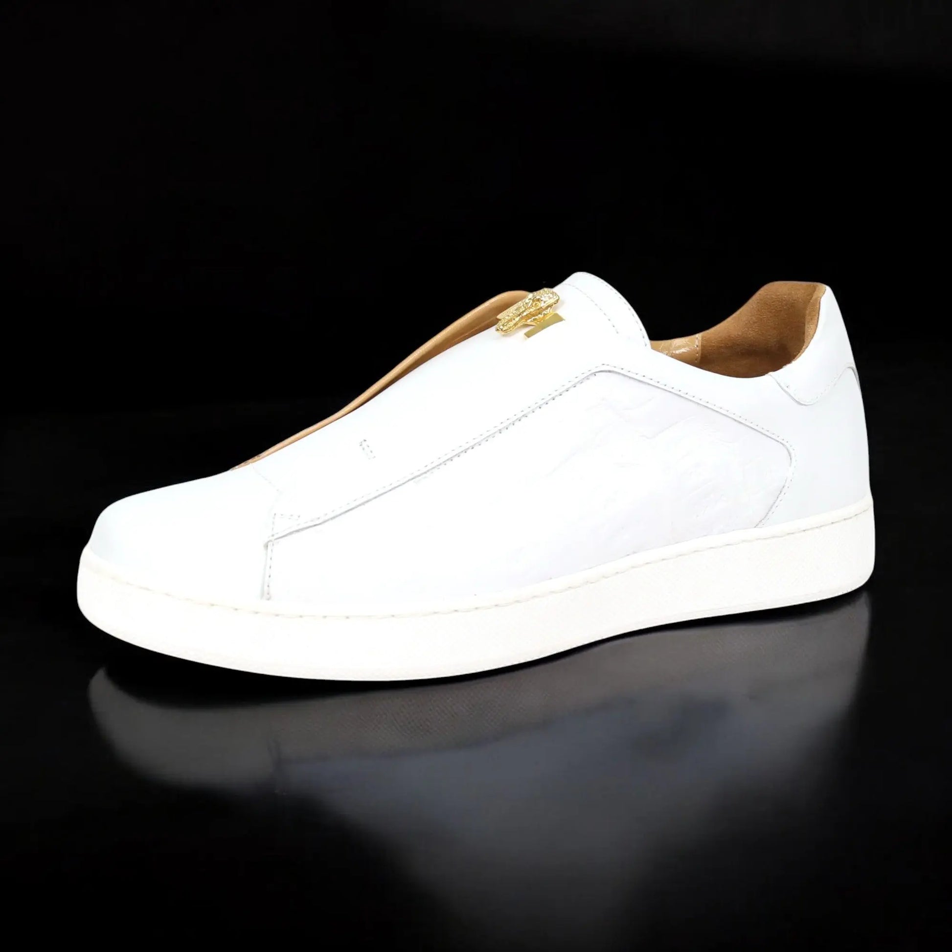 Mauri 8478/14 White Genuine Baby Crocodile/Nappa Sneakers