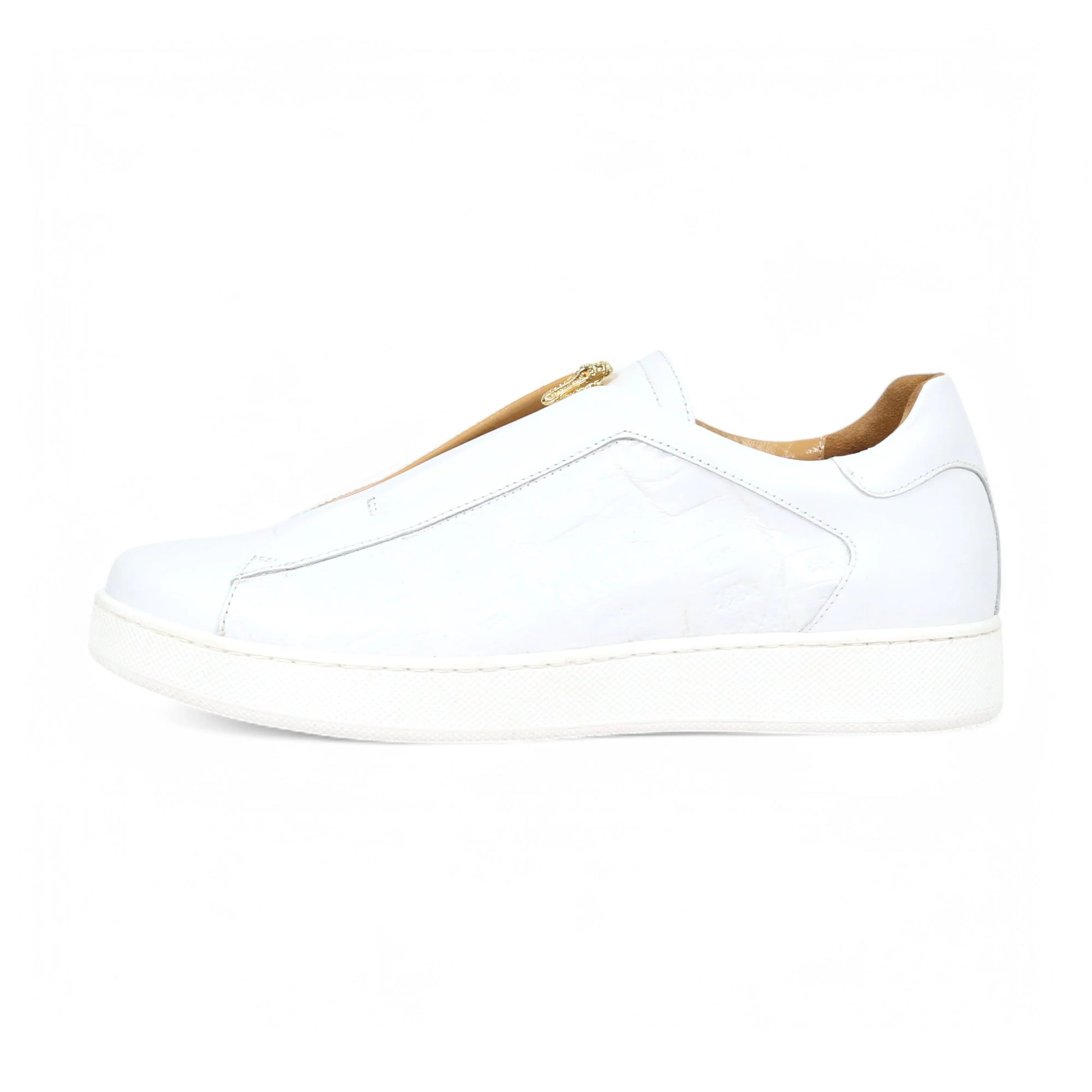 Mauri 8478/14 White Genuine Baby Crocodile/Nappa Sneakers