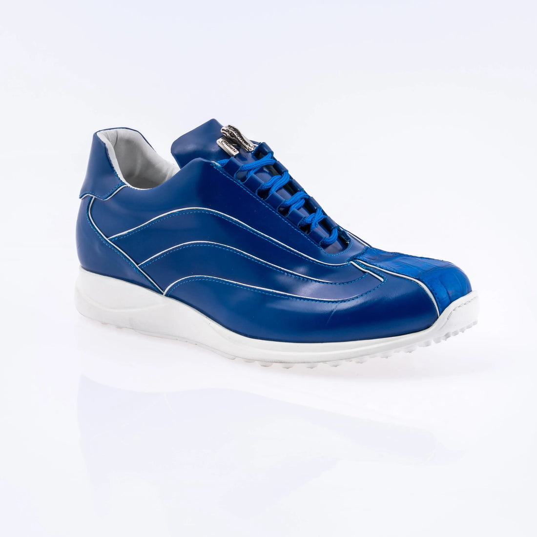 Mauri 8479 Royal Blue Genuine Calf/Baby Crocodile Sneakers