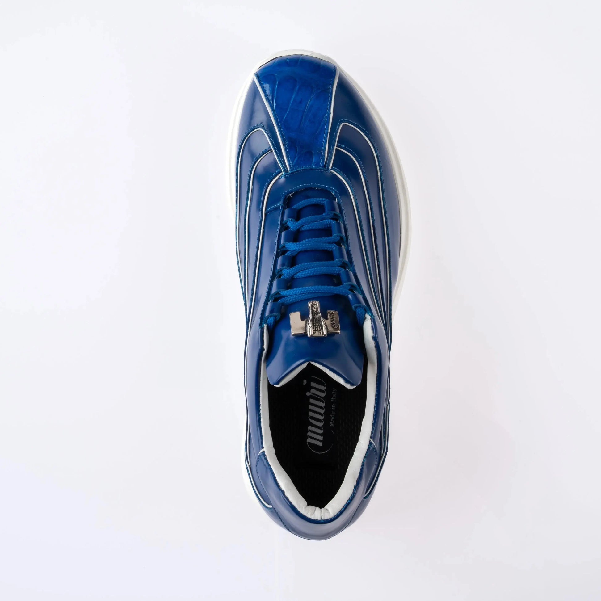 Mauri 8479 Royal Blue Genuine Calf/Baby Crocodile Sneakers