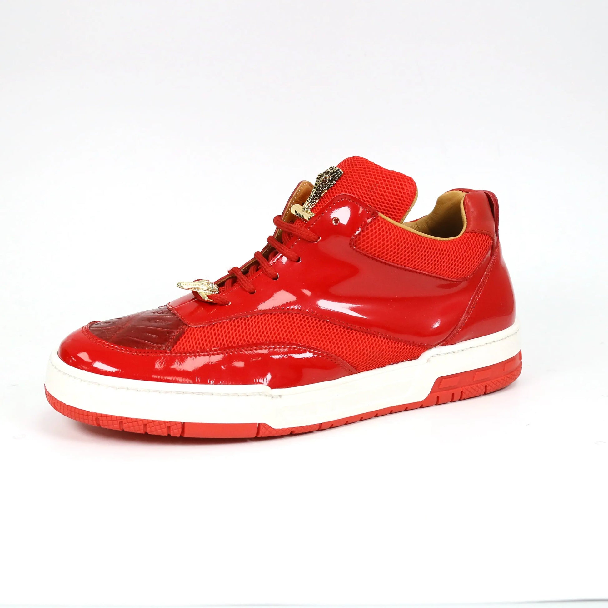 Mauri 8498/1 Red Genuine Baby Crocodile/Mesh Fabric/Nappa Sneakers
