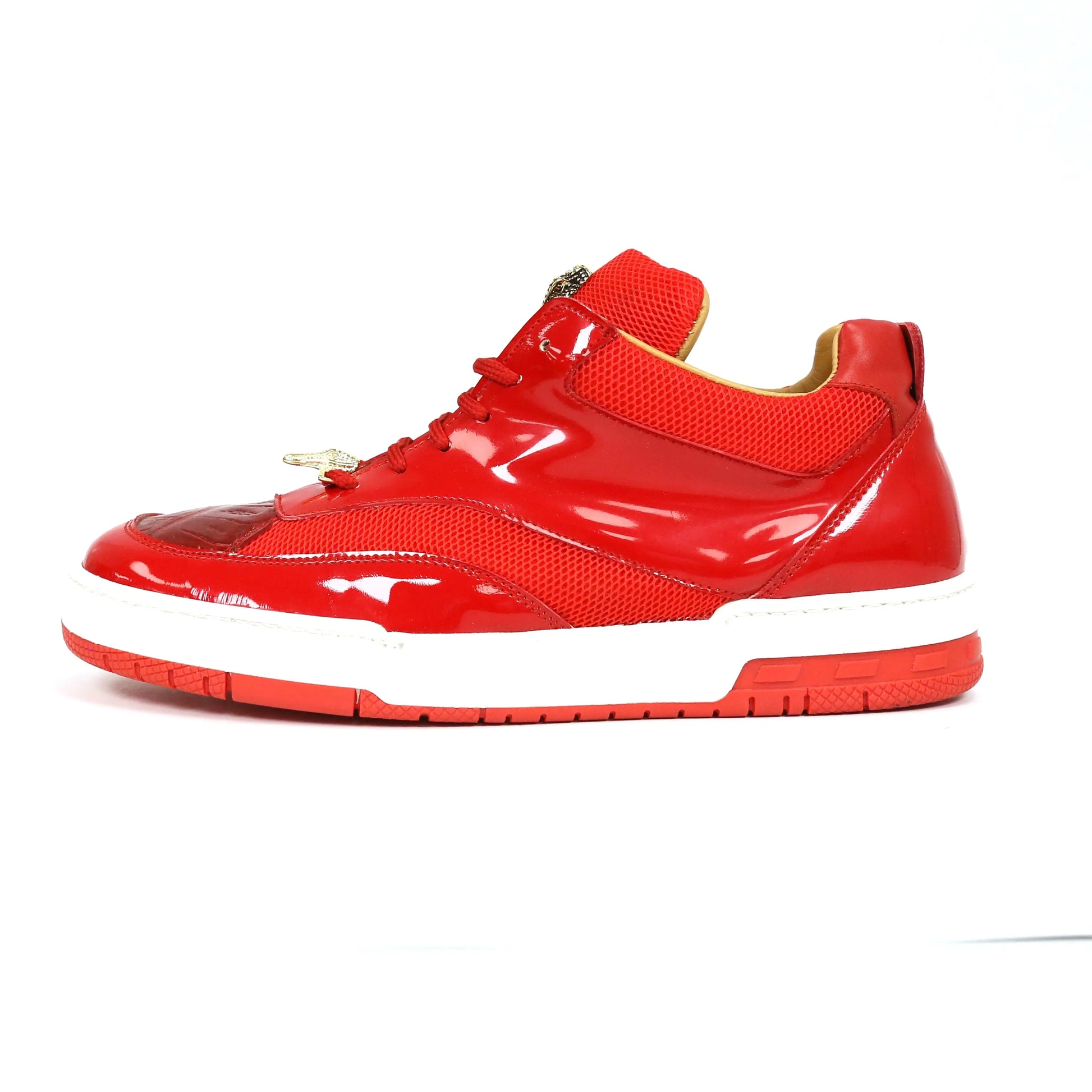 Mauri 8498/1 Red Genuine Baby Crocodile/Mesh Fabric/Nappa Sneakers