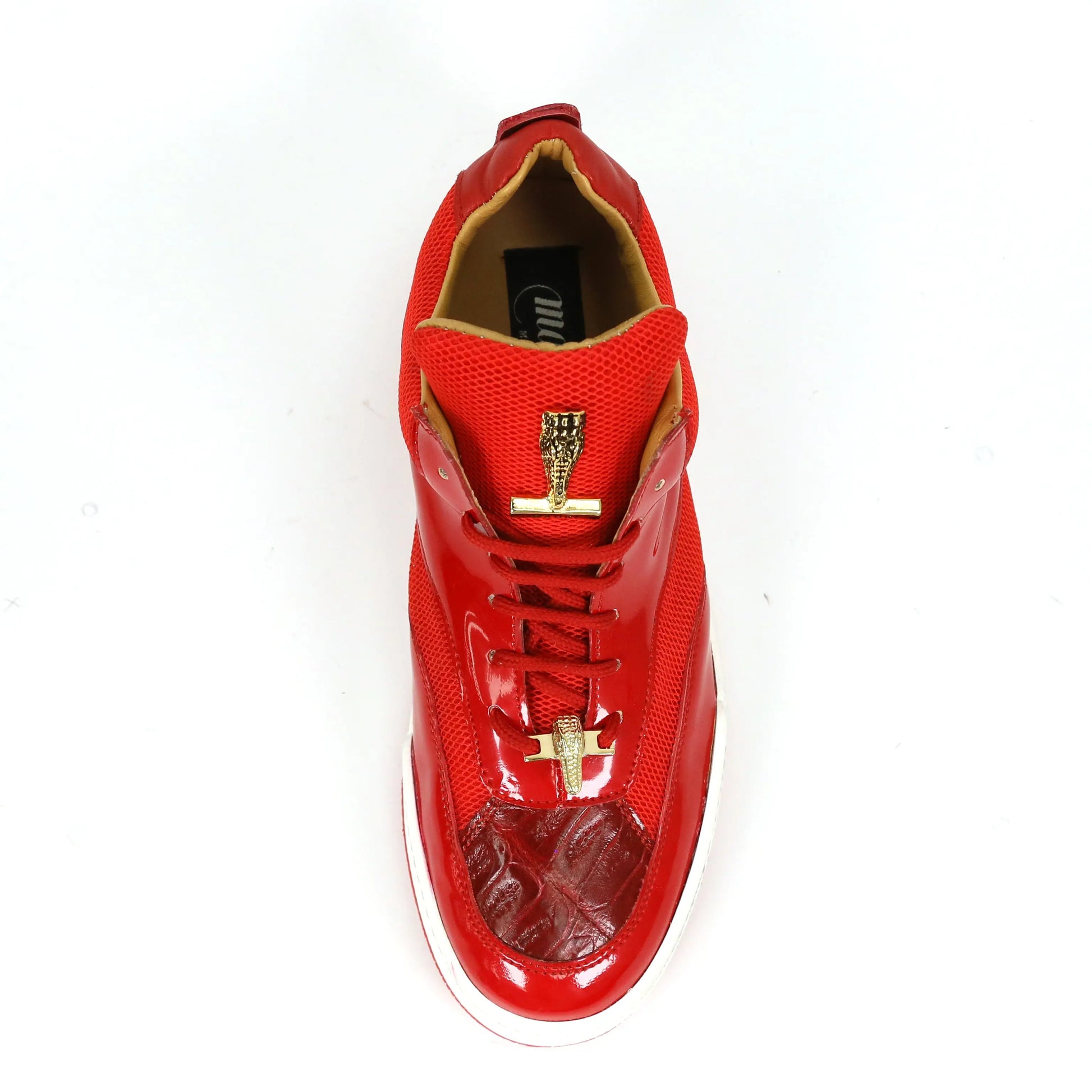 Mauri 8498/1 Red Genuine Baby Crocodile/Mesh Fabric/Nappa Sneakers