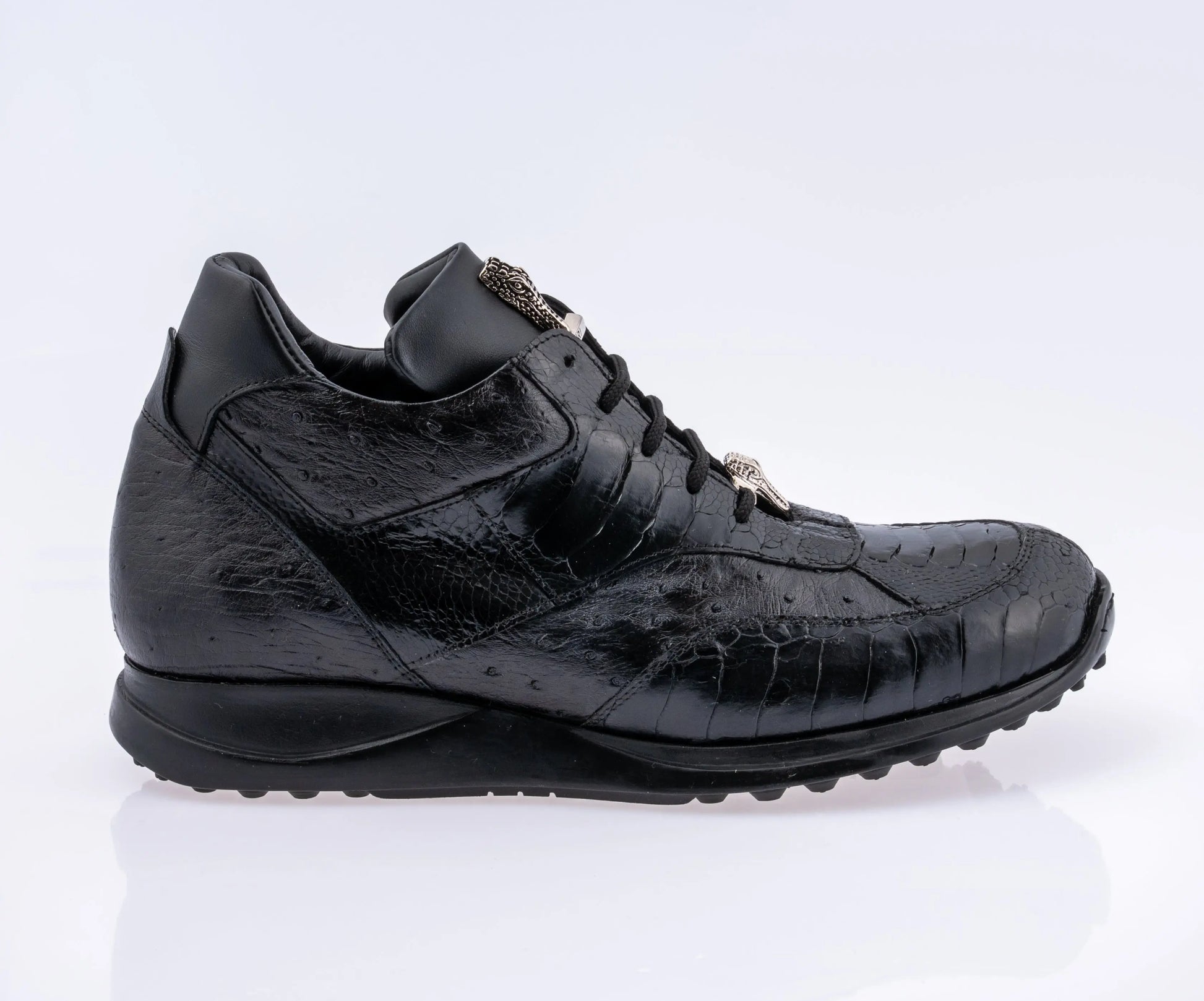 Mauri 8498/3 Black Genuine Ostrich/Ostrich Leg/Calf Sneakers