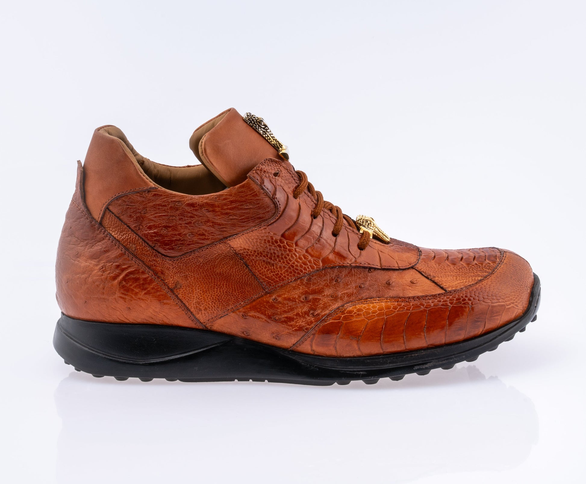 Mauri 8498/3 Cognac Genuine Ostrich/Ostrich Leg/Calf Sneakers